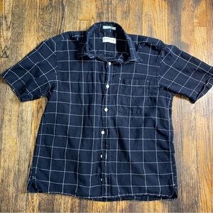 ORVIS black & white block pattern button down shirt size large